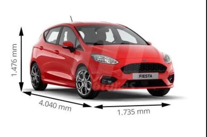 medidas ford fiesta 5 puertas