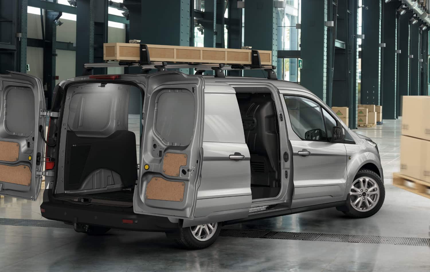 Transit Connect cargado de materiales