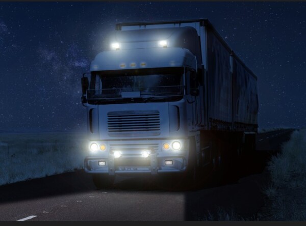 Luces gálibo Camión por la noche