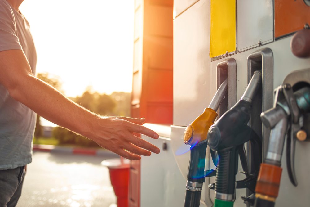 Colorful,Petrol,Pump,Filling,Nozzles,,Gas,Station,In,A,Service. manguera surtidor